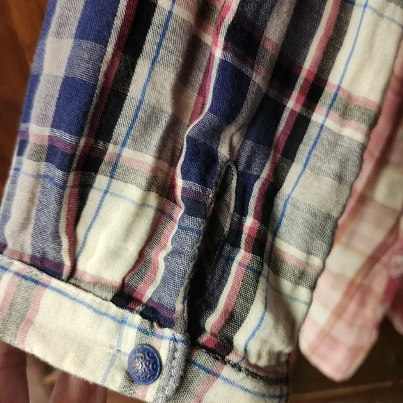 Philosophy plaid dress/kimono style layer piece - Picture 6 of 9